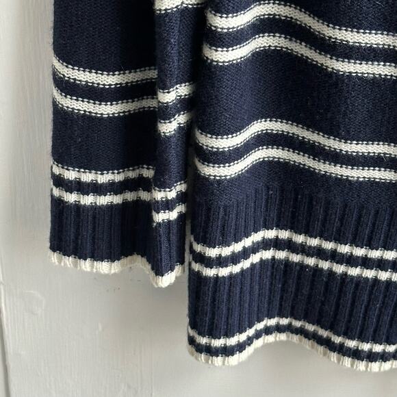 Banana Republic Fold-Over Collar Striped Cardigan Sweater Lambswool Cashmere - Picture 5 of 8